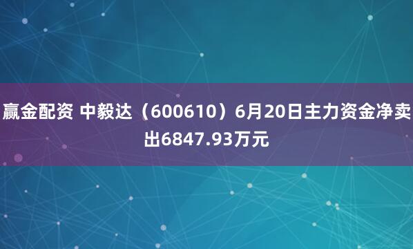 赢金配资 中毅达（600610）6月20日主力资金净卖出6847.93万元