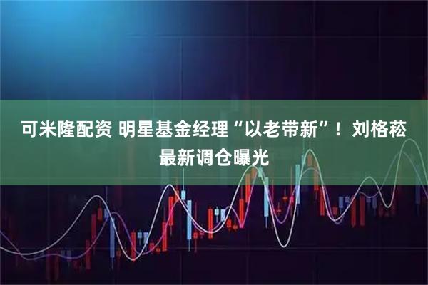 可米隆配资 明星基金经理“以老带新”！刘格菘最新调仓曝光