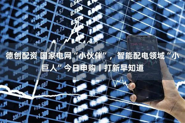 德创配资 国家电网“小伙伴”，智能配电领域“小巨人”今日申购丨打新早知道